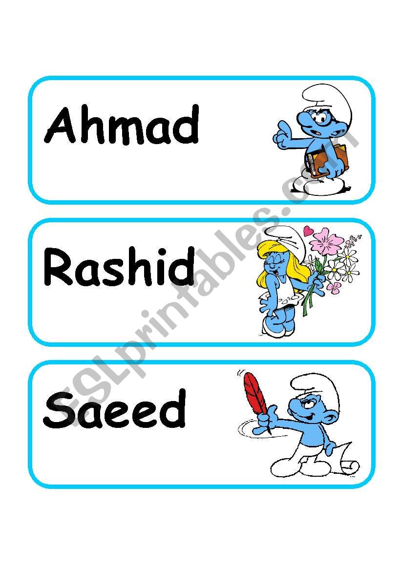 Back to School Collection Name Plates set (Smurfs) 13-09-08