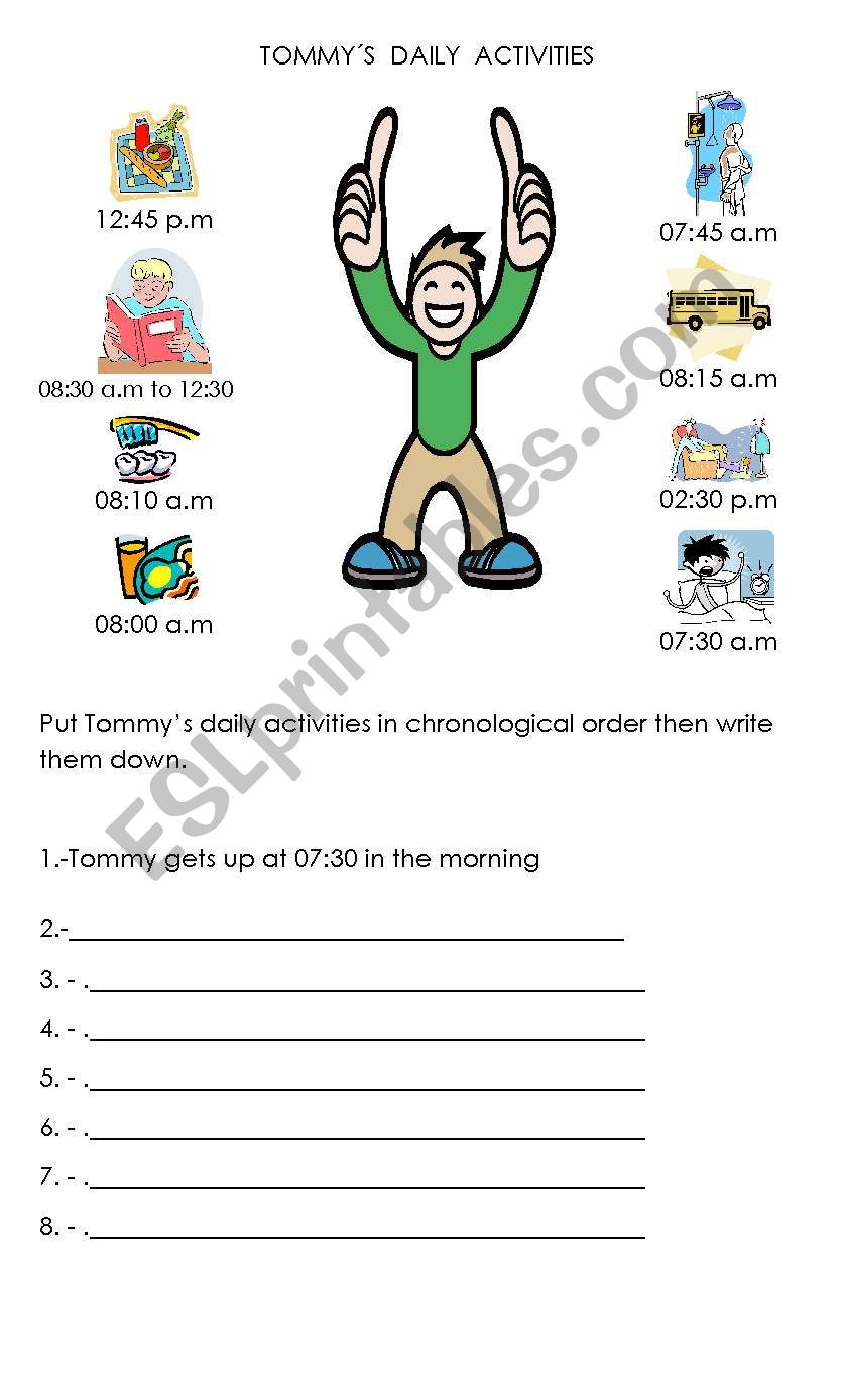 Daily Activities worksheet