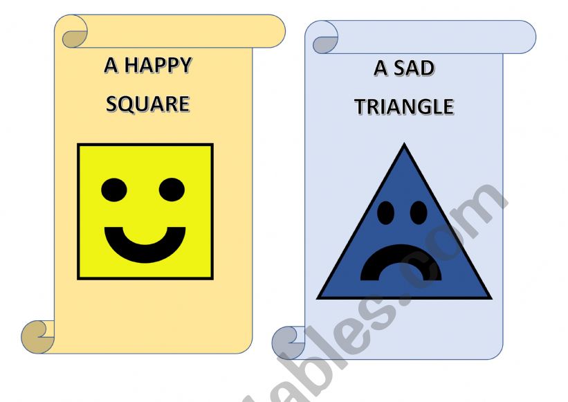 Shapes & Feelings flashcards worksheet