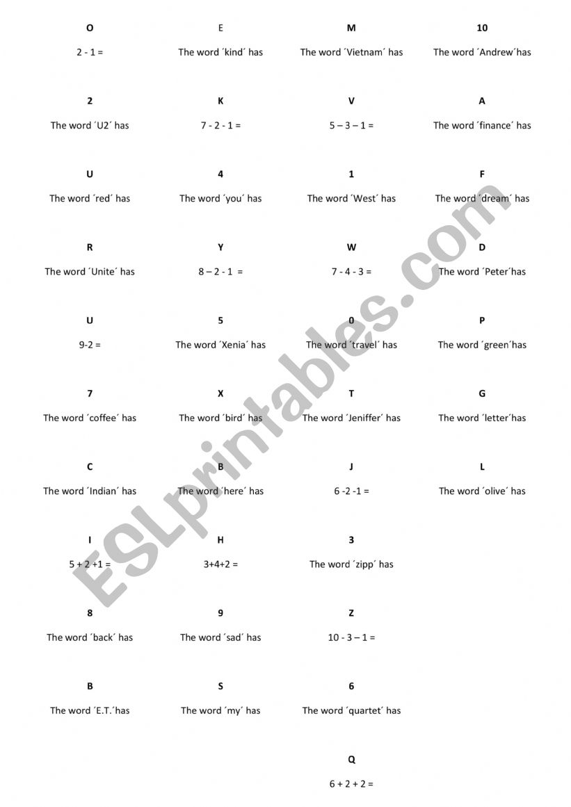 Beginner chain worksheet