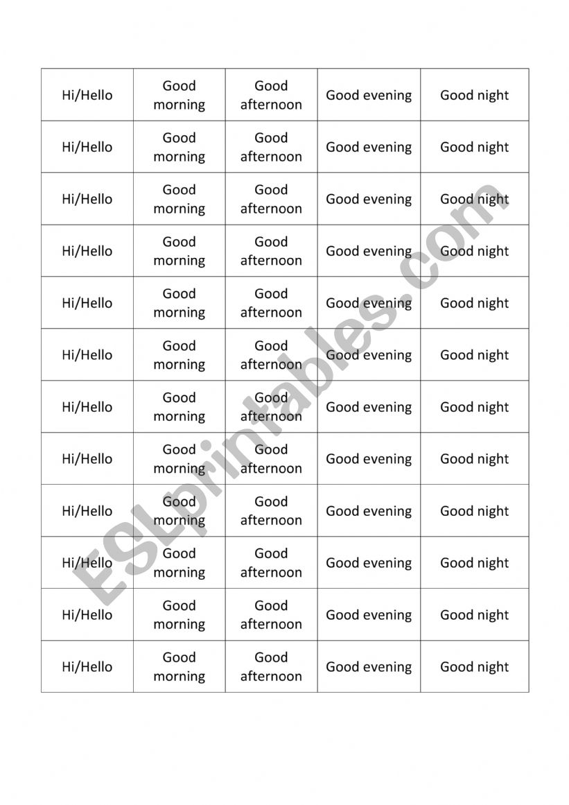 activity hand greeting worksheet