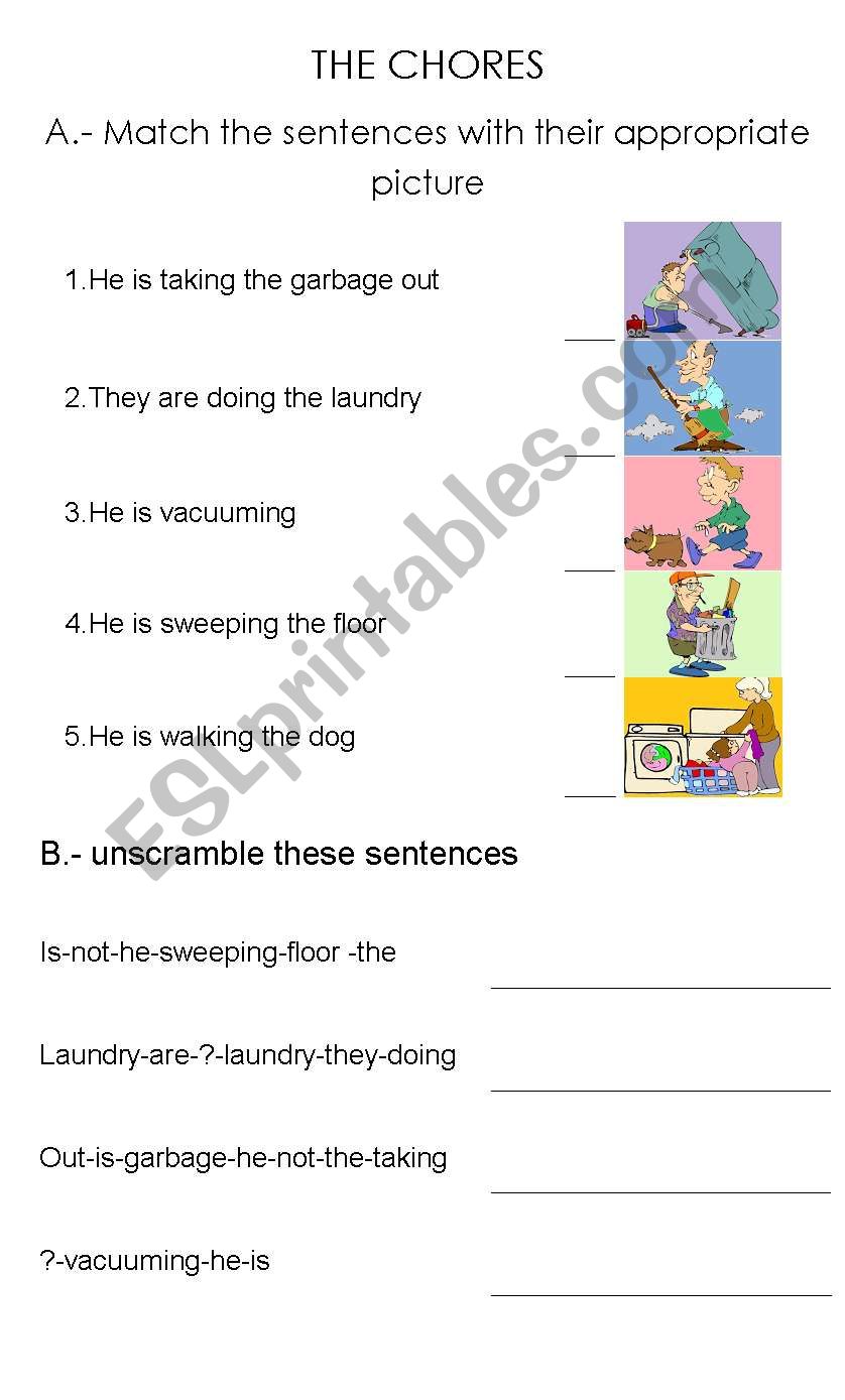 The Chores worksheet