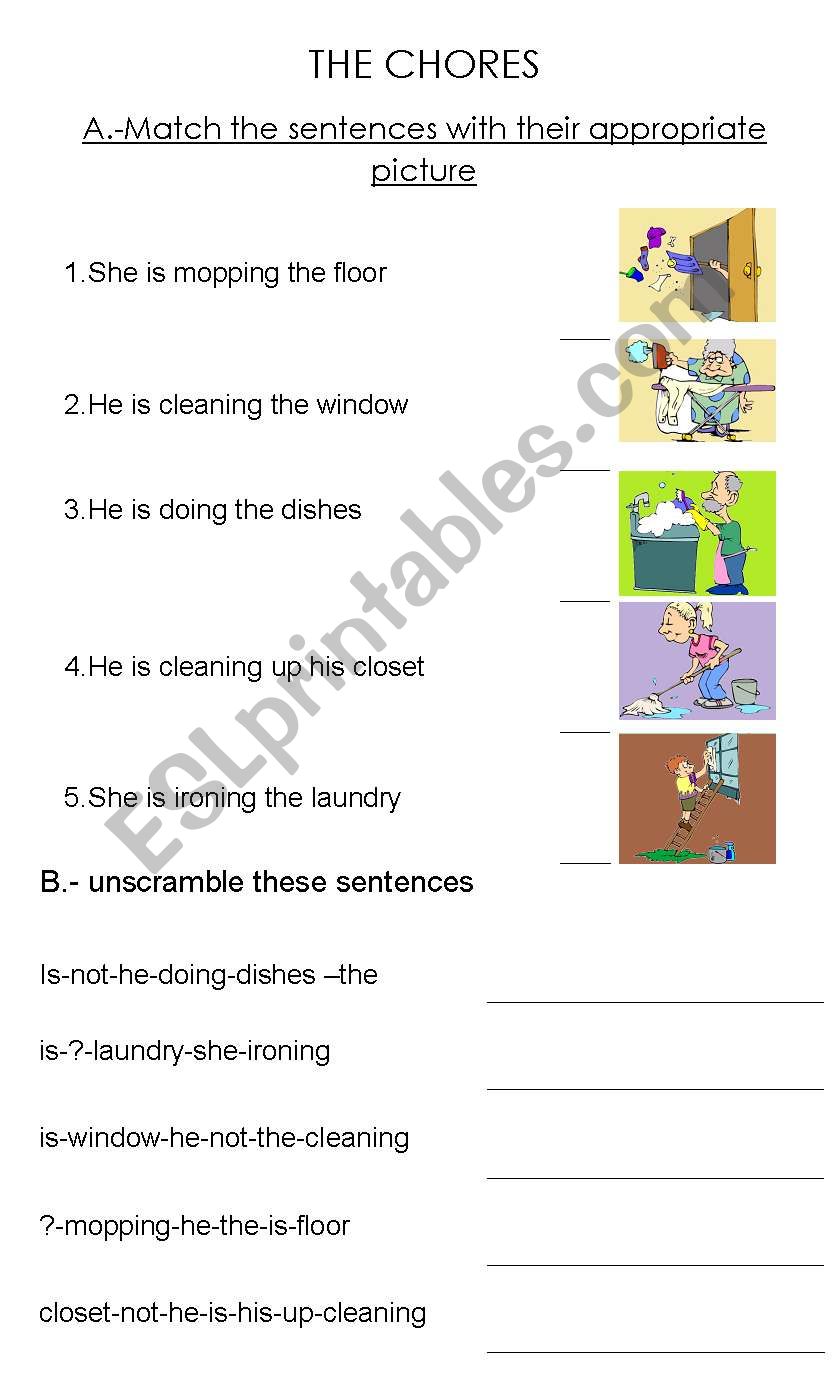 The Chores worksheet