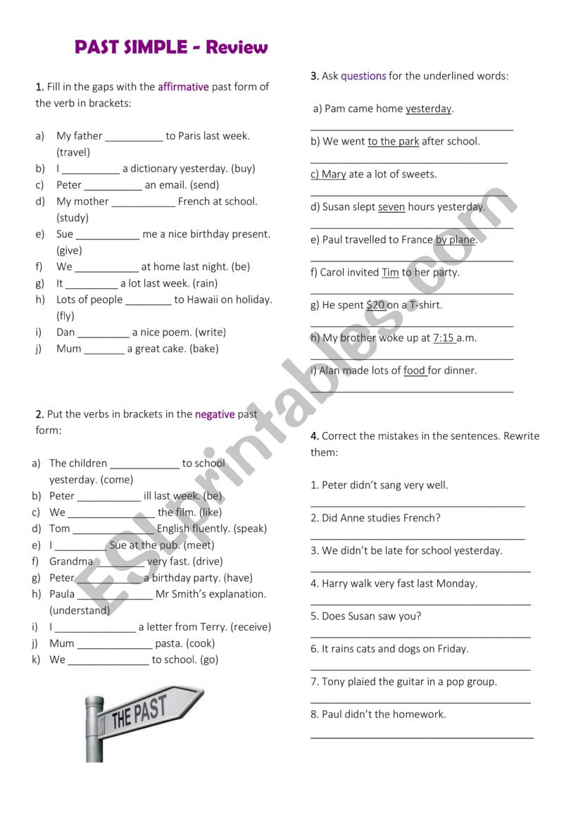 Simple Past Activities worksheet