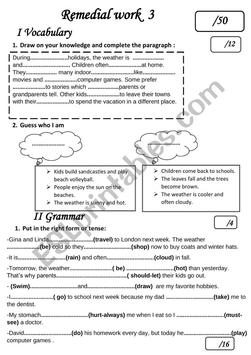 6th year English new program 2023/2024 Remedial work Unit3