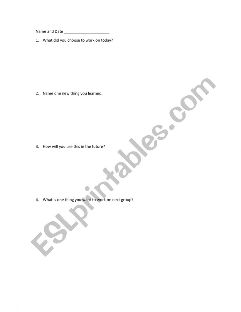 Computer Skills Questionaire worksheet