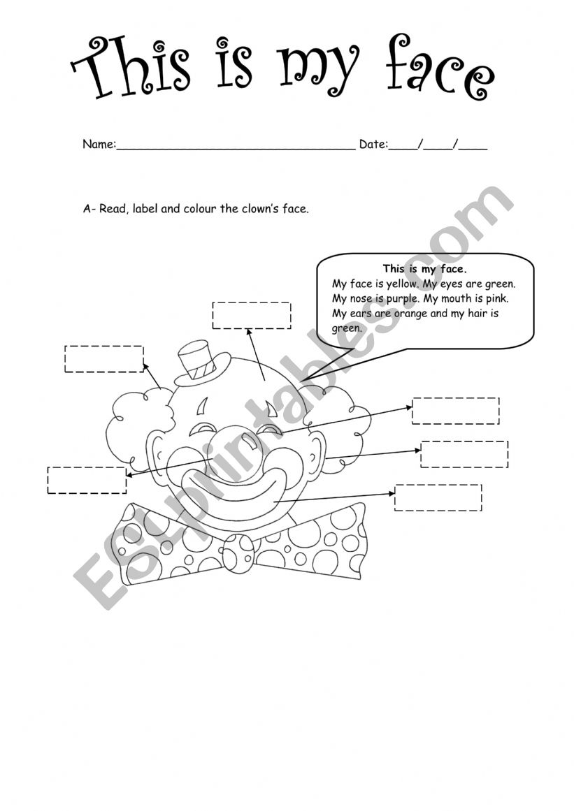 colours worksheet