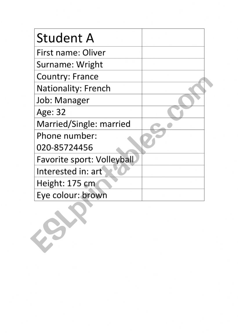 find out who worksheet