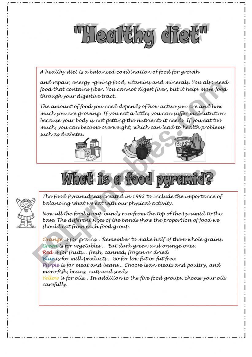 Vitamins worksheet