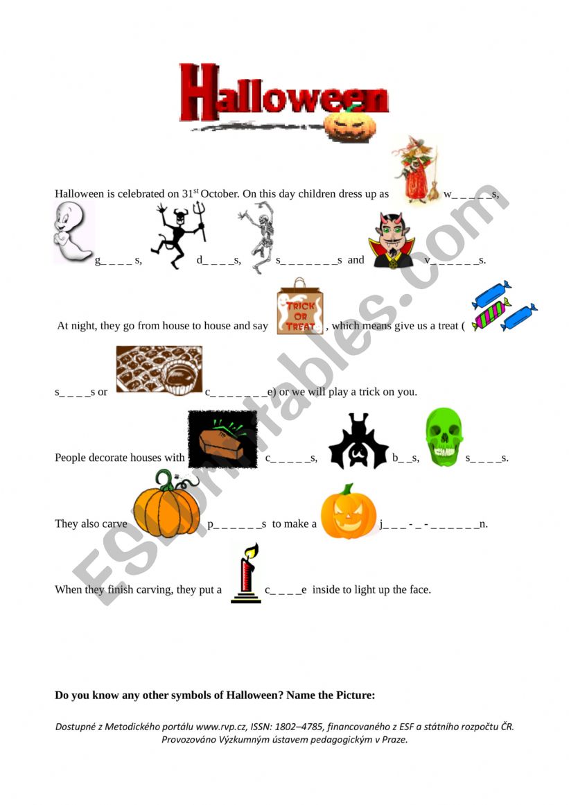 Halloween worksheet