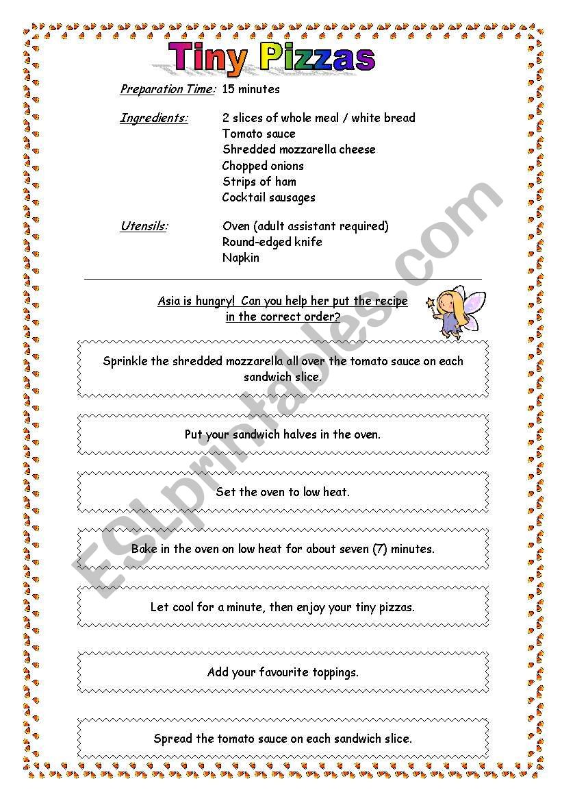 Tiny Pizzas worksheet