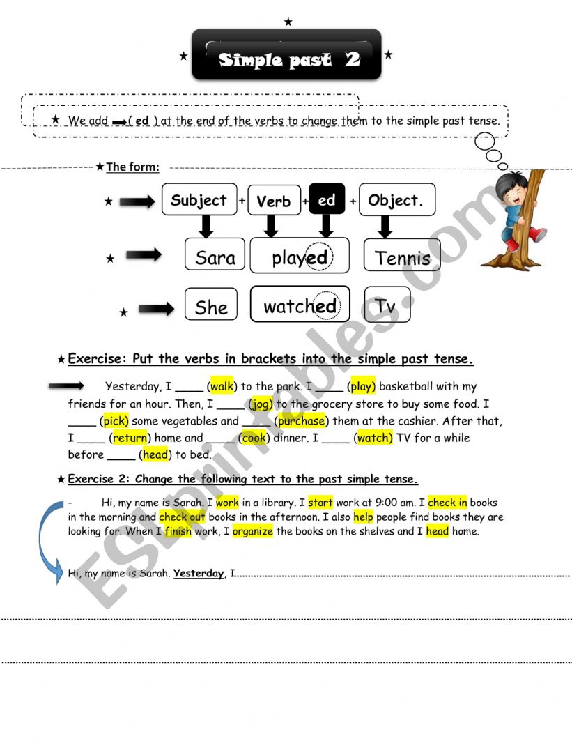 Past simple rules + exercises+ answer key