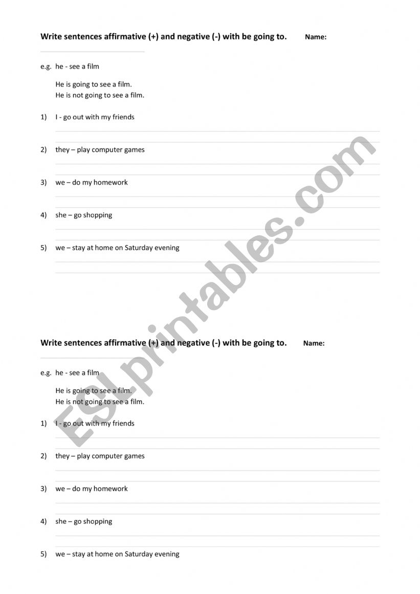 Test be going to worksheet