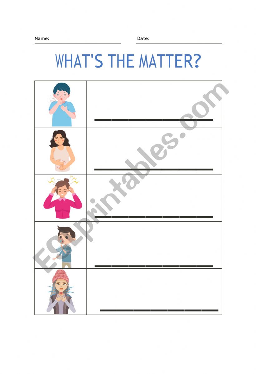 What�s the matter? worksheet