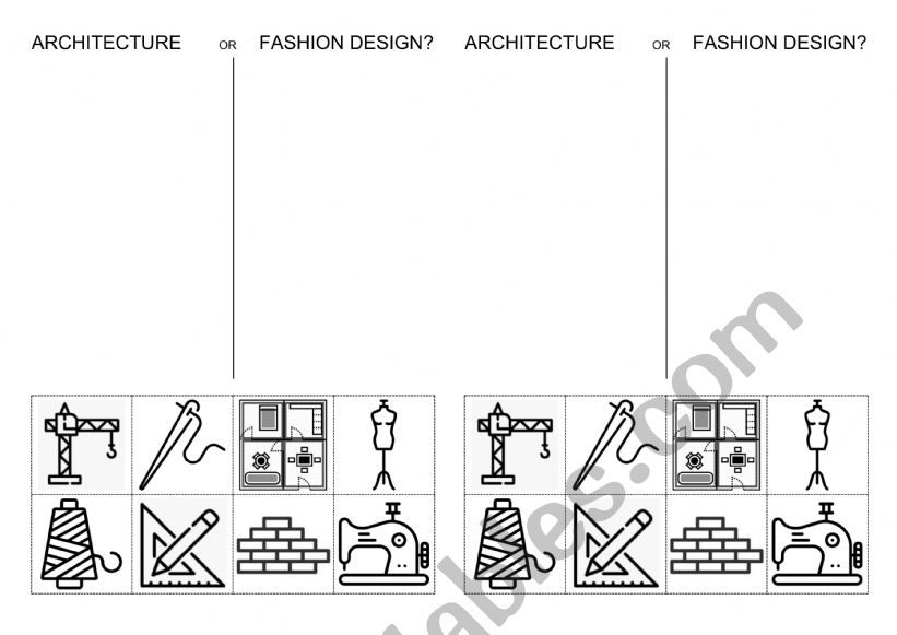 Types of art - architecture or fashion design? Cut and Glue