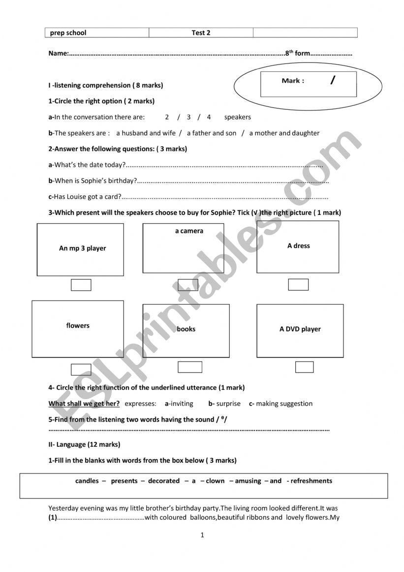 test 2 worksheet