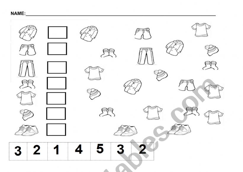Clothes worksheet