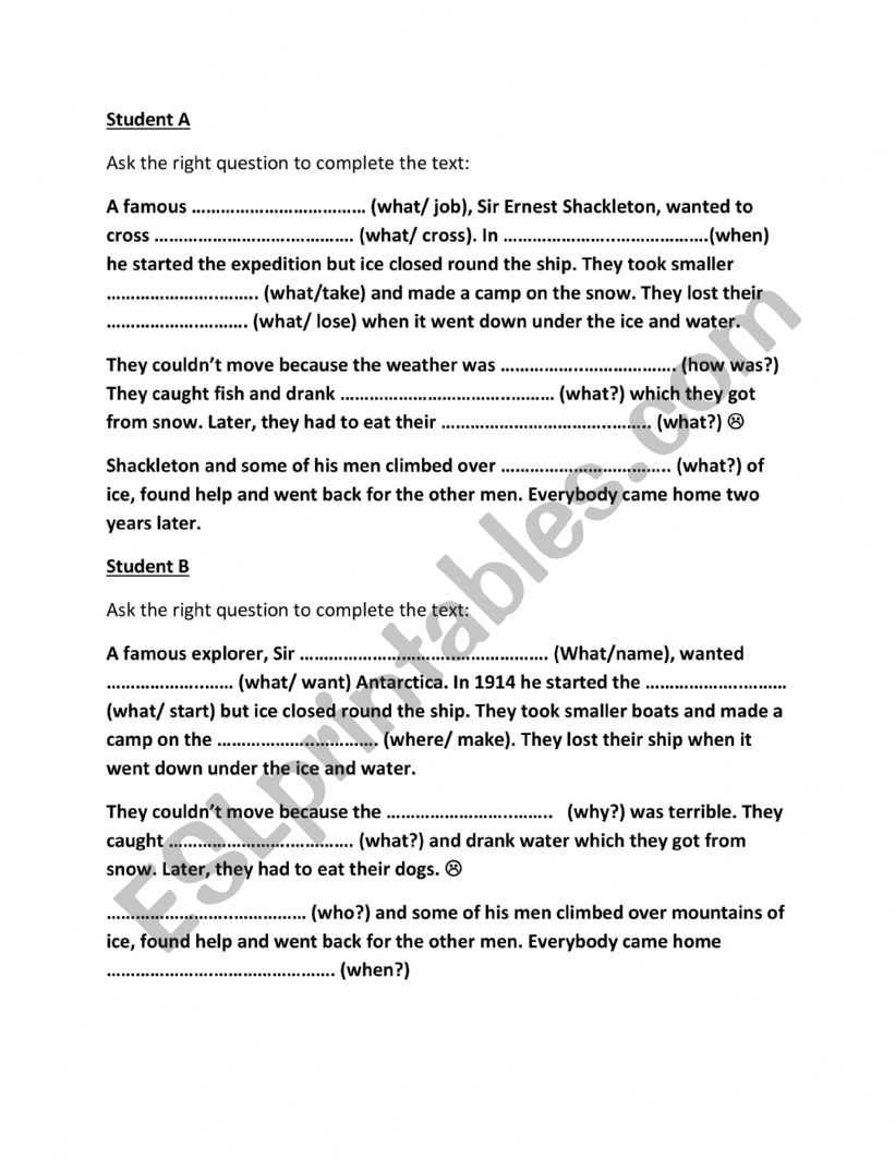 speaking & writing activity worksheet