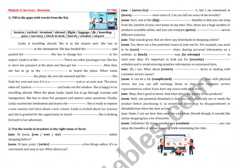 9th YBE: Module 4: Services - revision