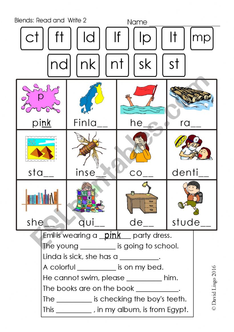 Blends: Read and Write 2 worksheet