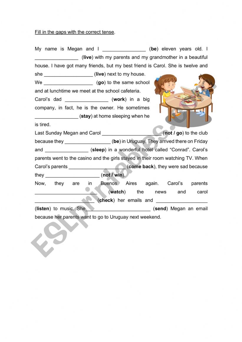 Tenses worksheet