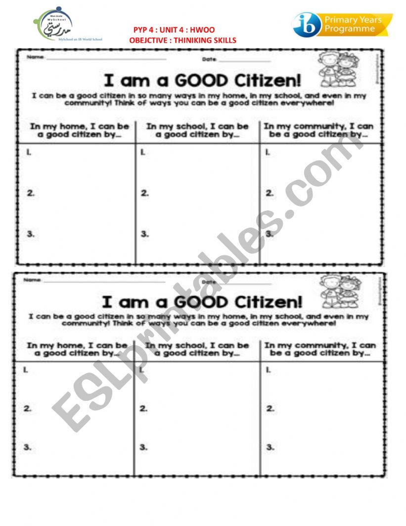 CITIZENSHIP worksheet