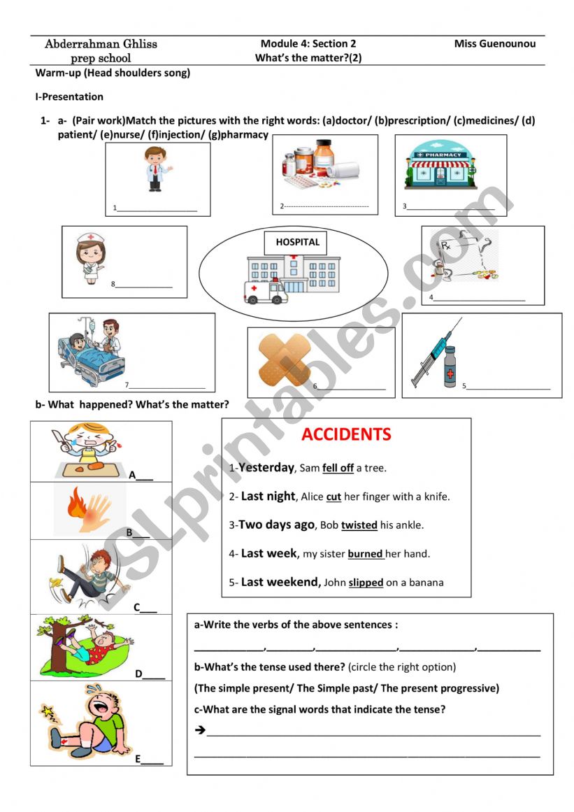 7th form Module 4 Sction2: What�s the matter (2)