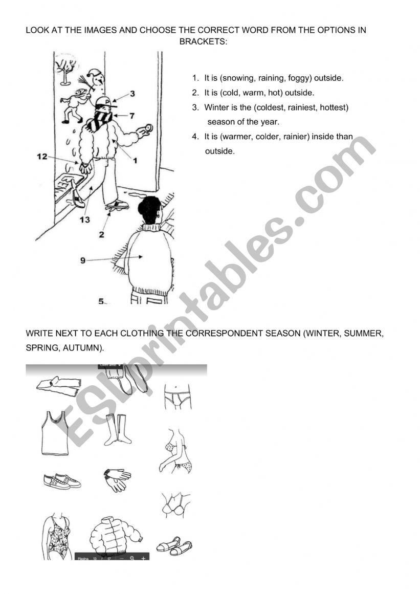 Weather and Clothes  worksheet