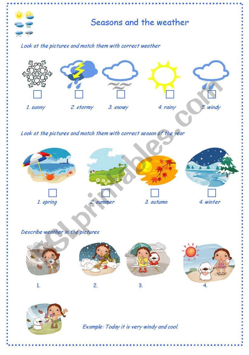 seasons & weather worksheet