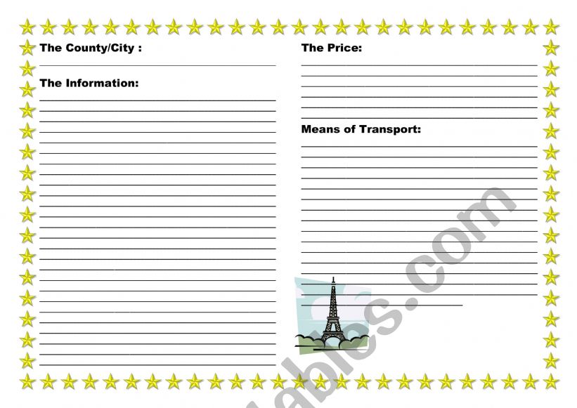 Tour Guide worksheet