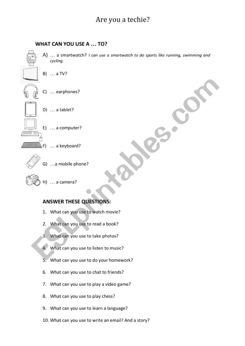 Technology worksheet