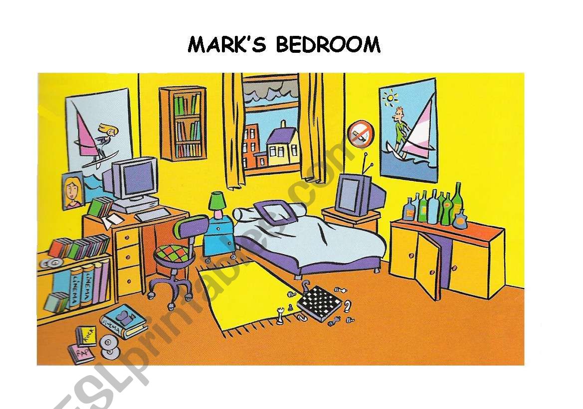 MarkÂ´s bedroom worksheet