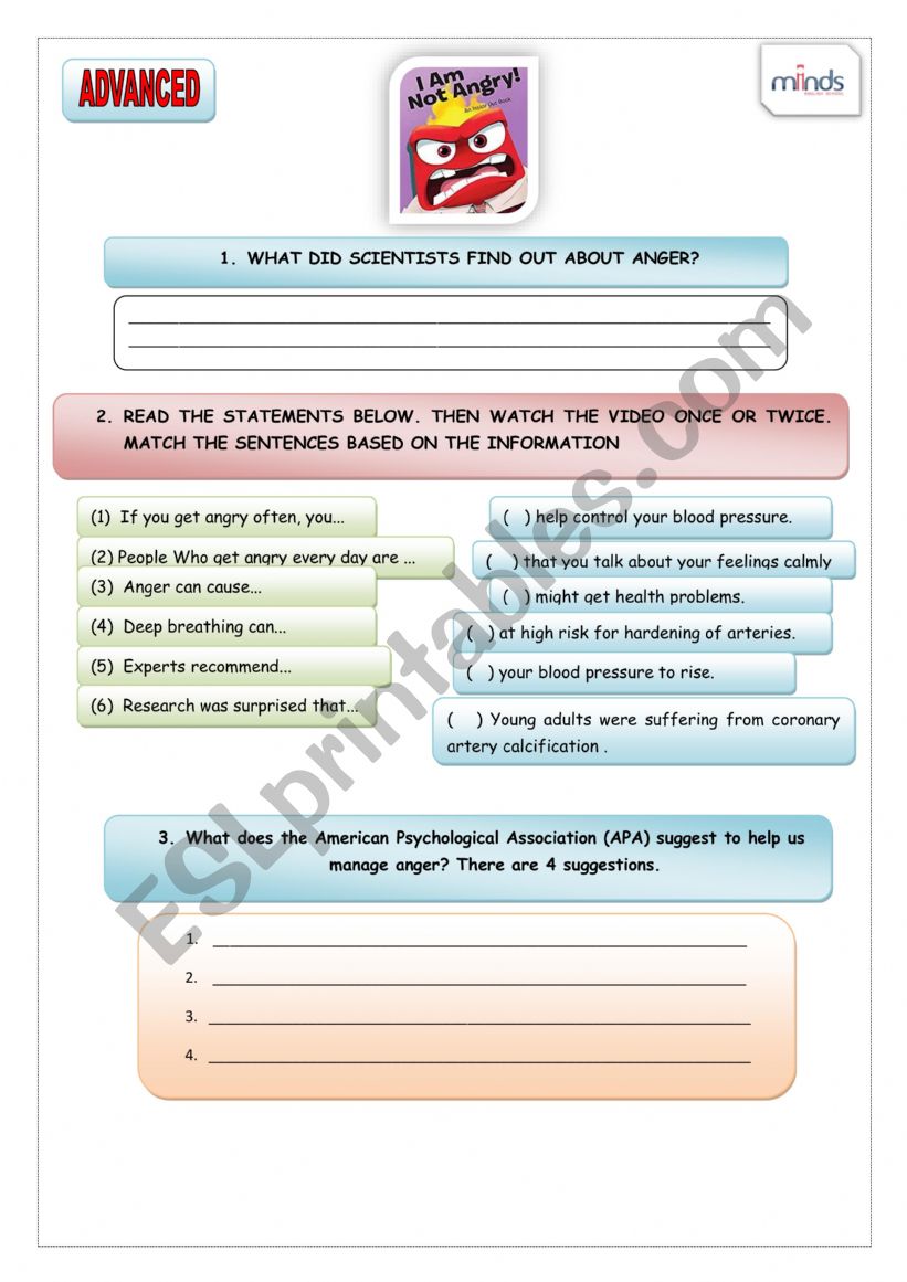 ANGER worksheet