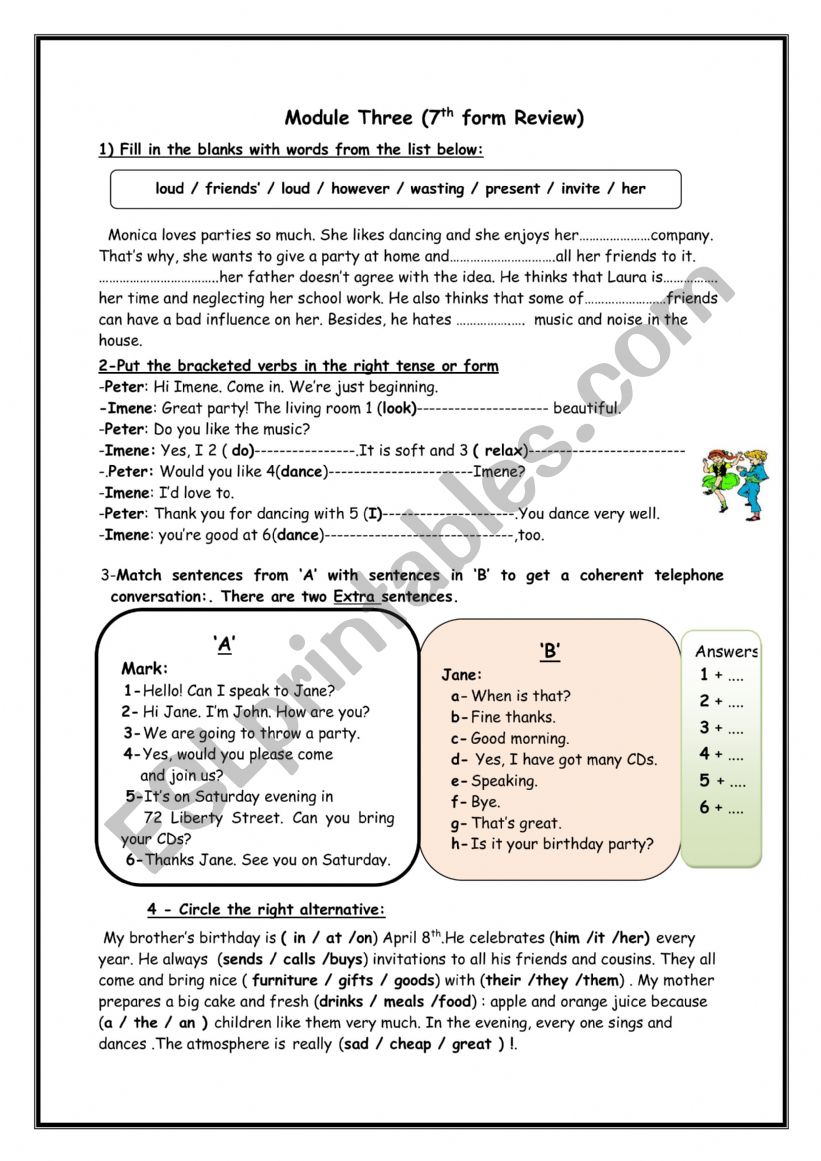 Happy birthday worksheet