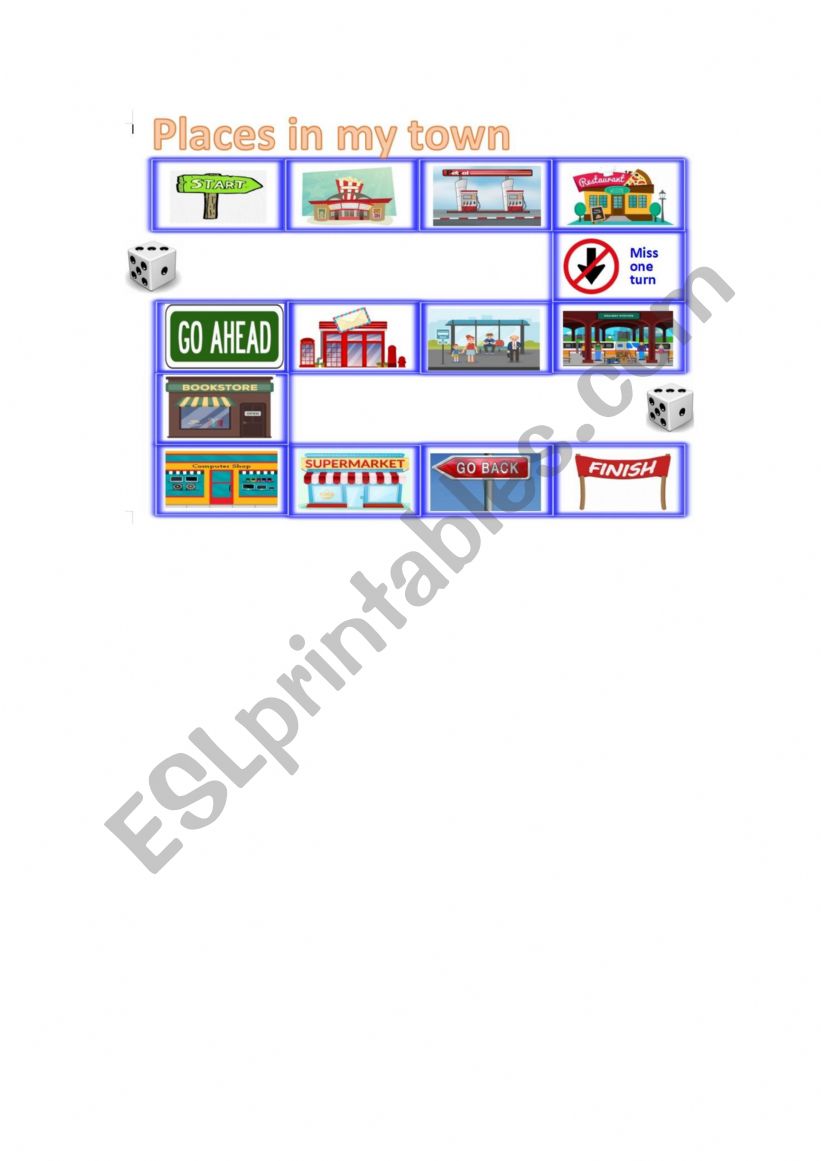 places in my town worksheet