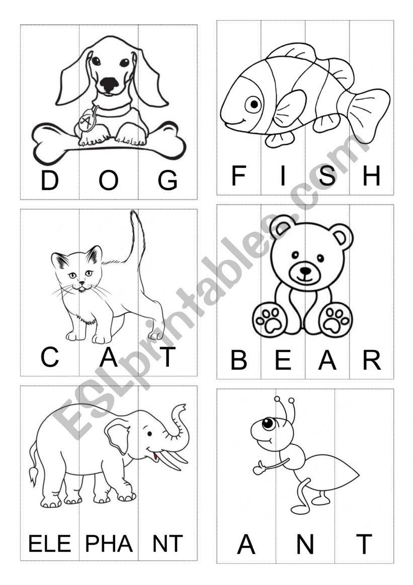 PUZZLE - ABC Animals worksheet