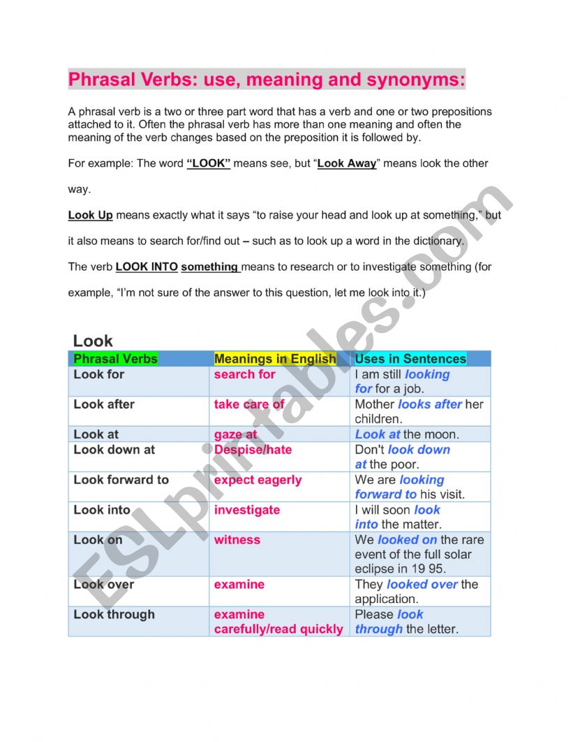Astronomy Reading and Phrasal Verbs