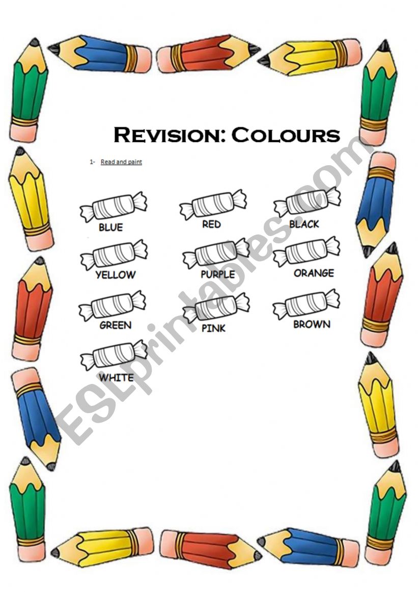 Colours worksheet