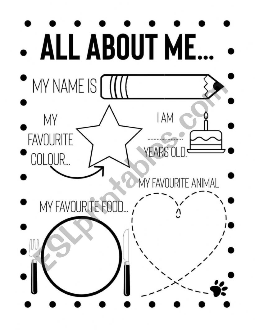 All about me worksheet