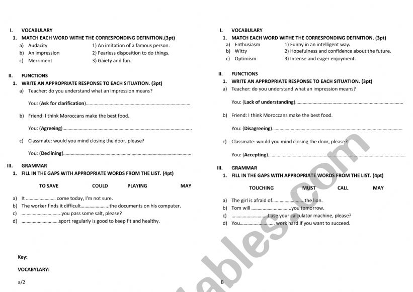 quiz worksheet