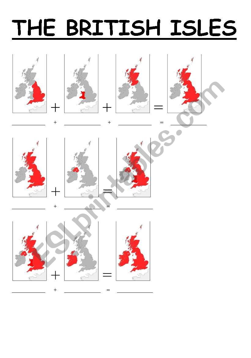 The British Isles: a map worksheet
