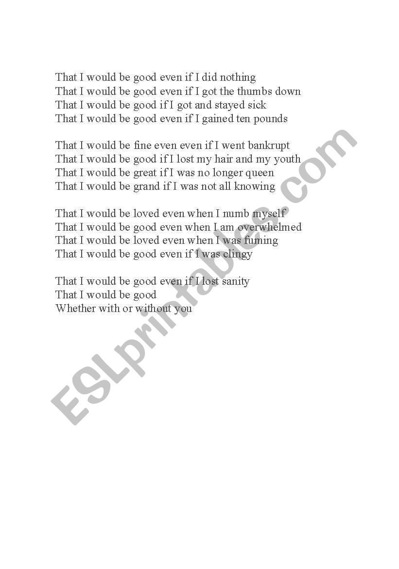 Conditional with Alanis worksheet