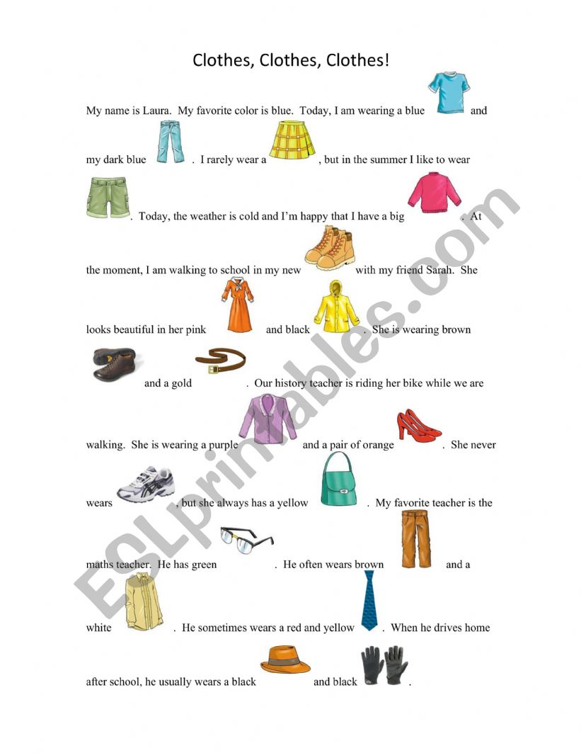 clothes worksheet