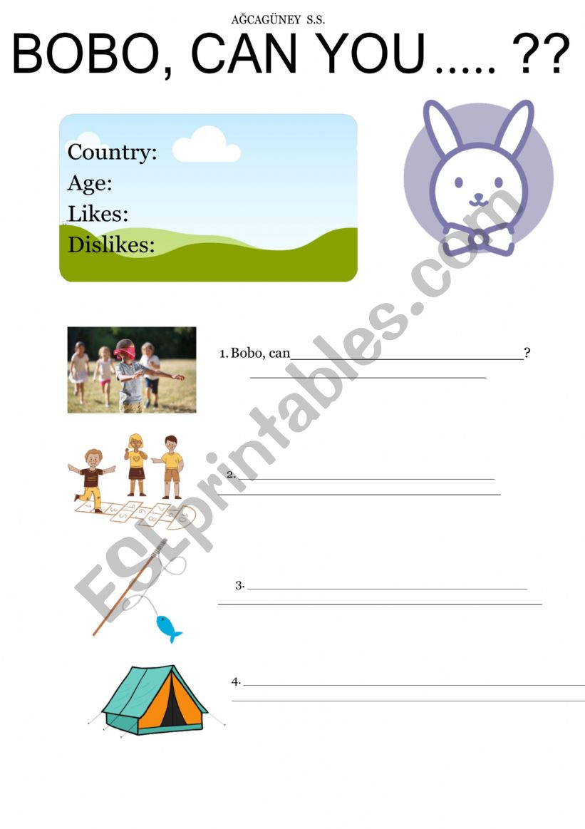 BOBO, CAN YOU? worksheet