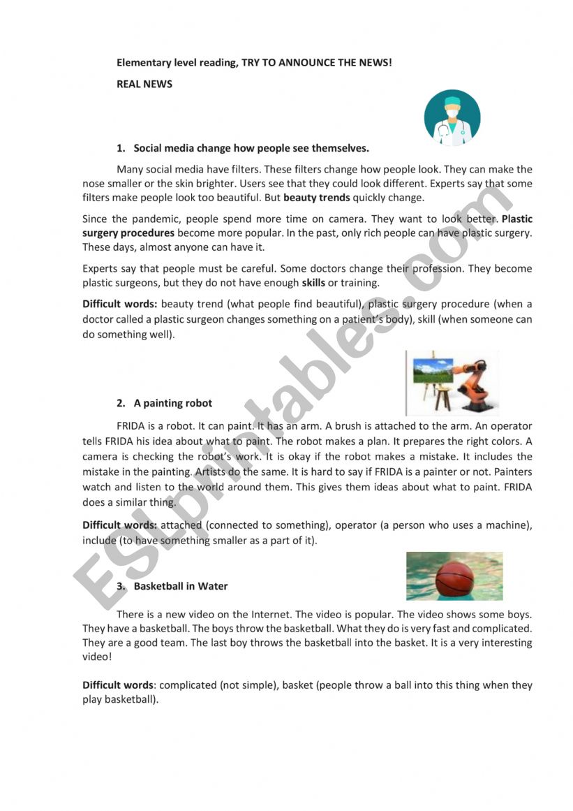 News discussion worksheet