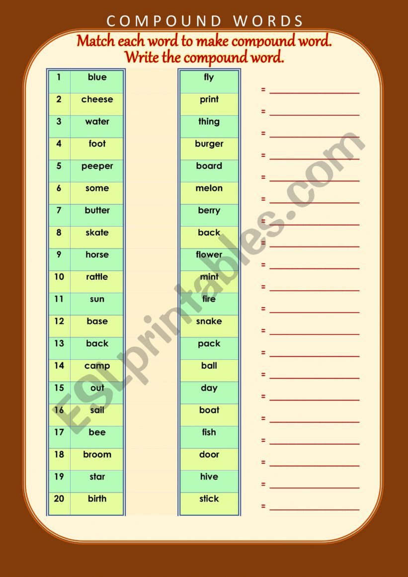 Compound Words worksheet