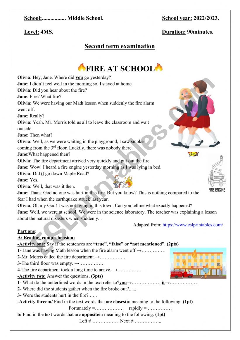 4MS second examination worksheet