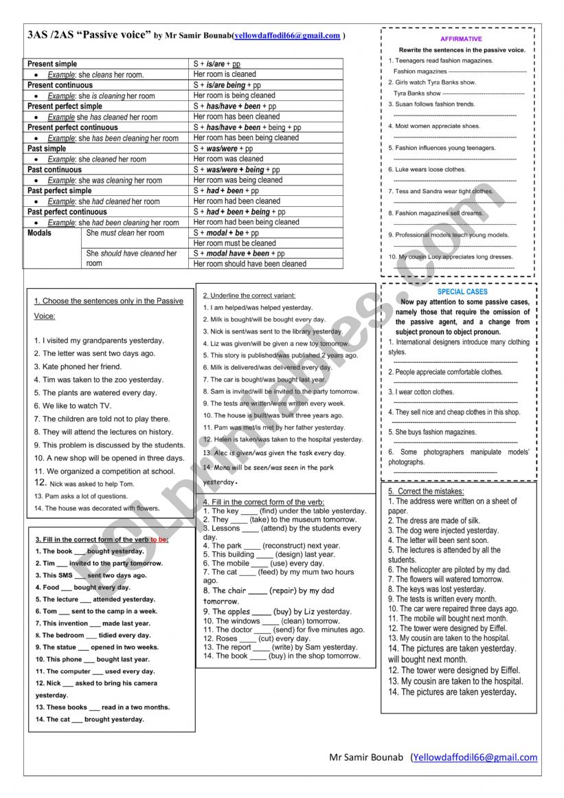 passive & reported speech  worksheet
