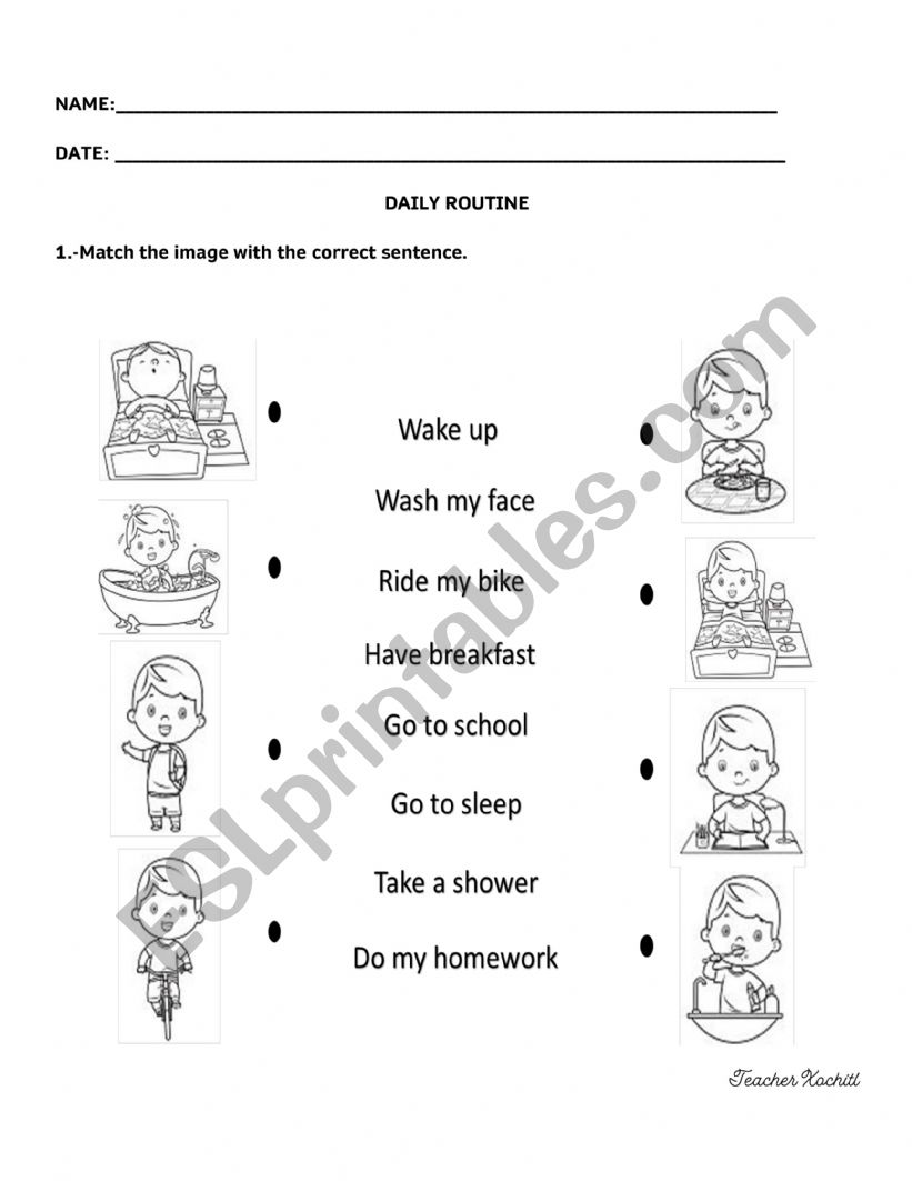 DAILY ROUTINE worksheet