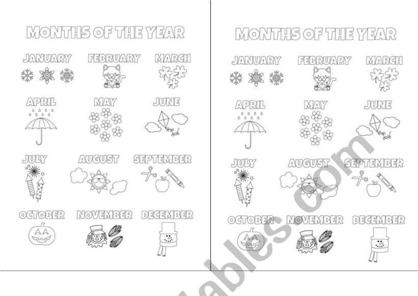 Months of the year worksheet